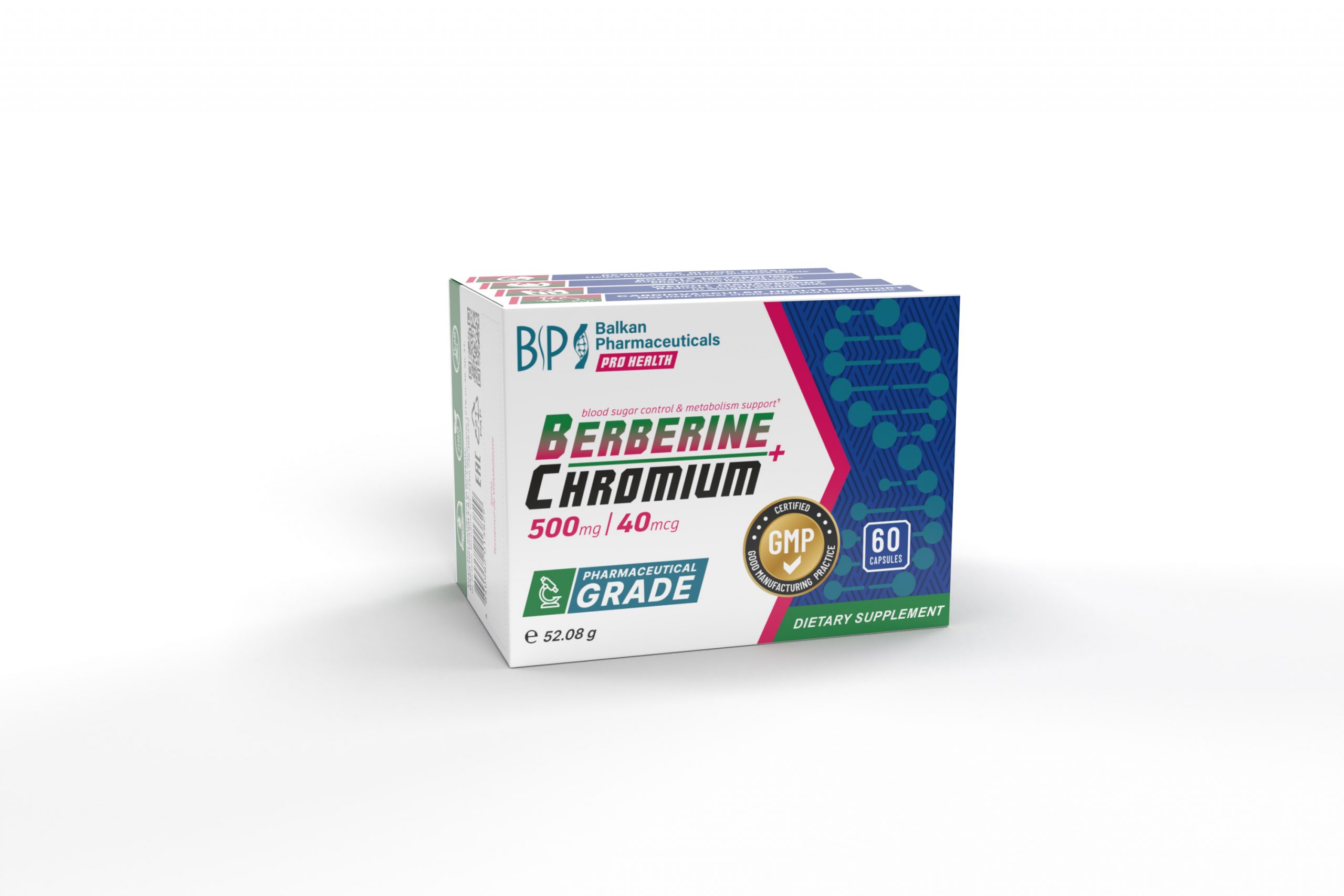 Berberine 500mg + Chromium 40mg caps. N60 - 2