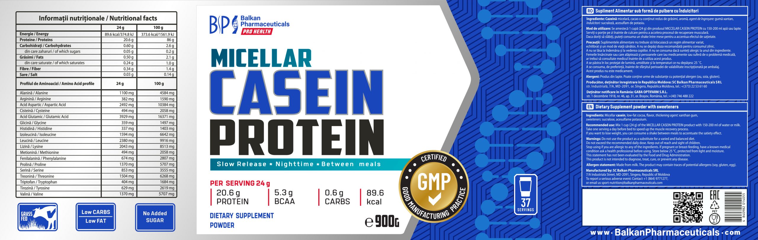 Micellar Casein Protein, pulb. sol. oral. 900g - 3